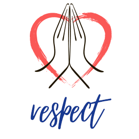 cartoon drawing of prayer hands in a heart for respect