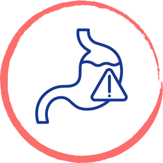 drawing of a bladder inside of a red circle
