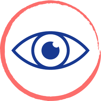 drawing of an eye inside of a red circle