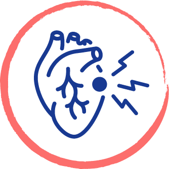 drawing of a heart inside of a red circle