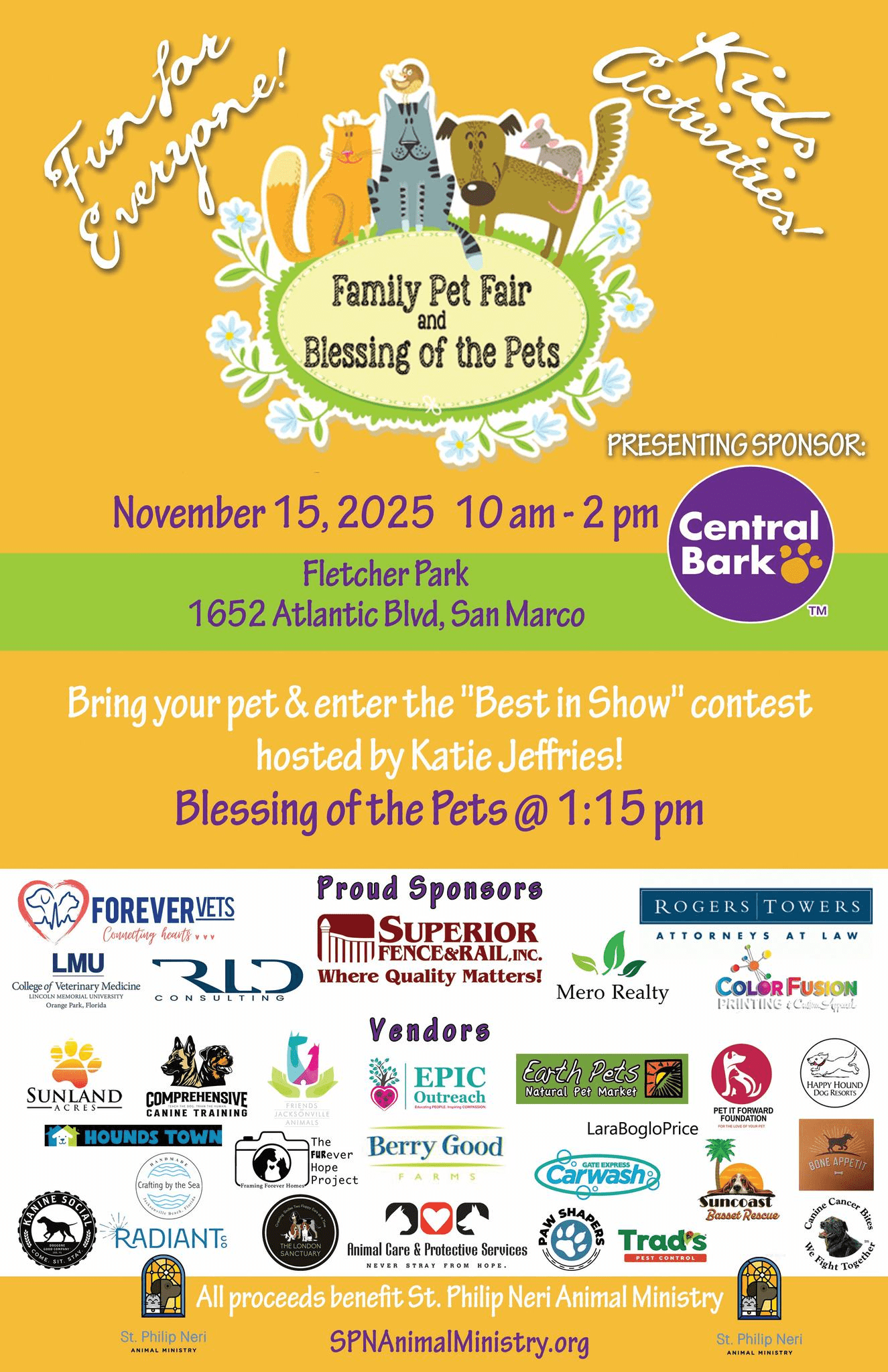 Family Pet Fair & Blessing Of The Pets flyer