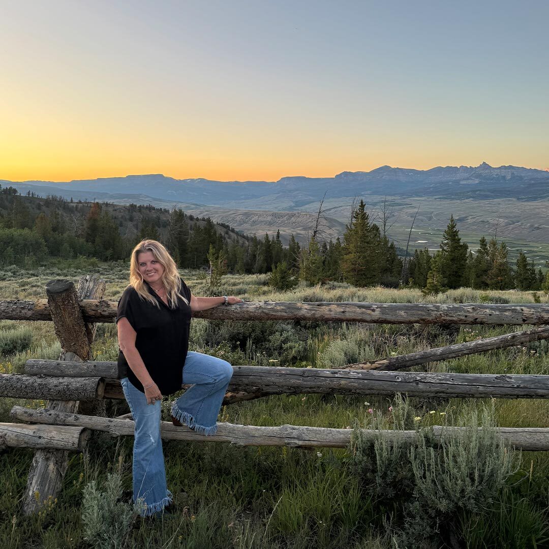 Amy Andrews hiking in the mountains