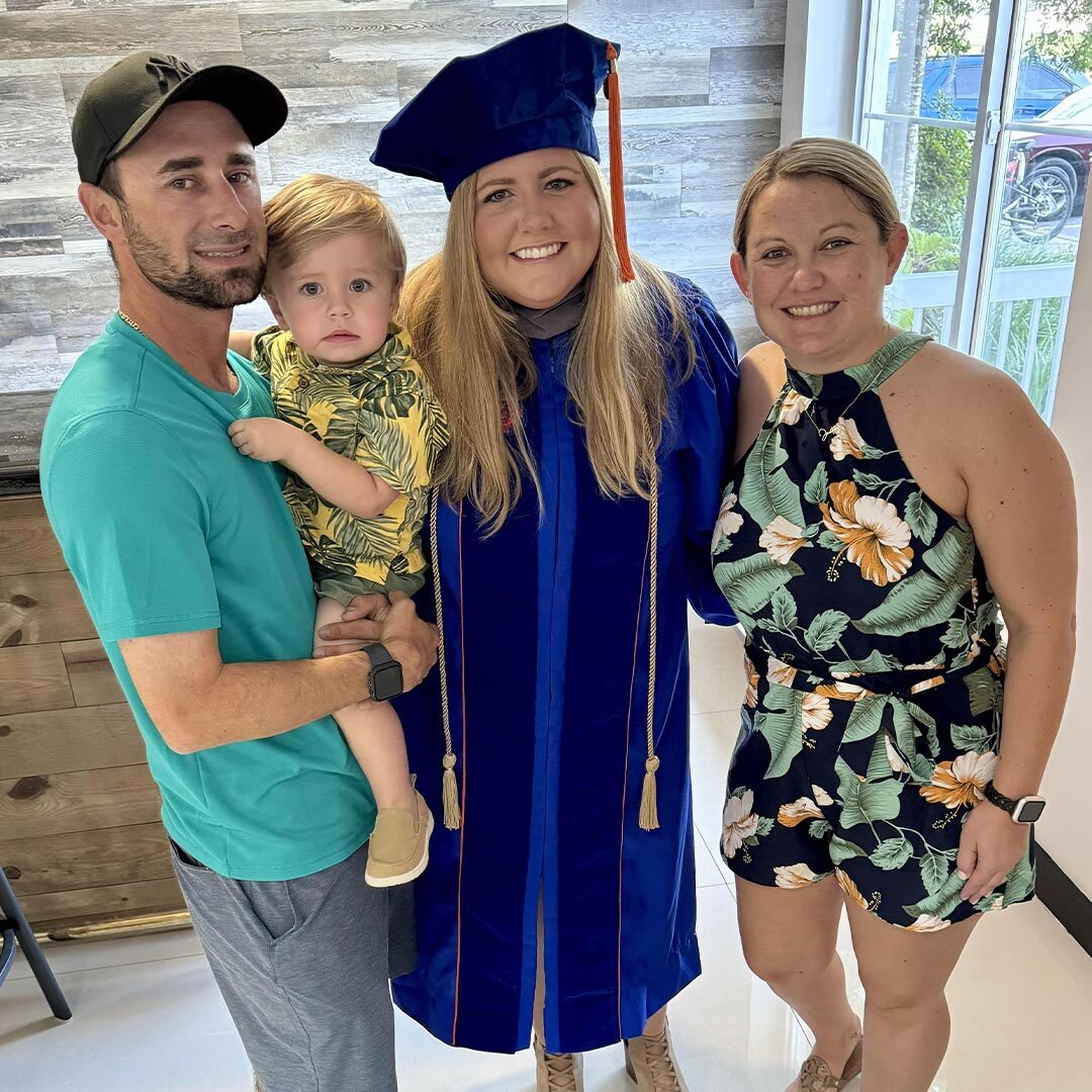 Dr Kylie Tank with her family on graduation day