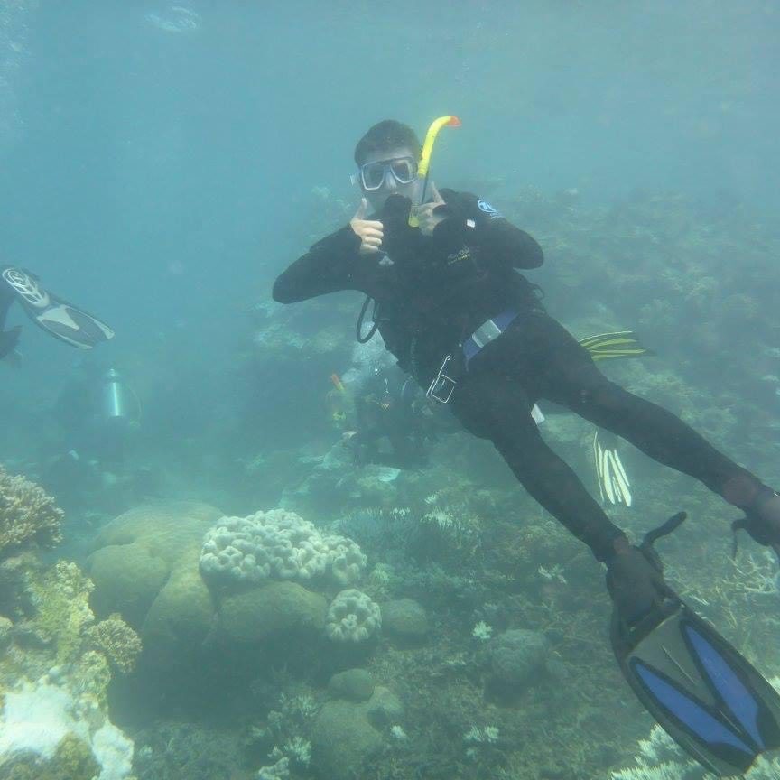Dr Payne scuba diving