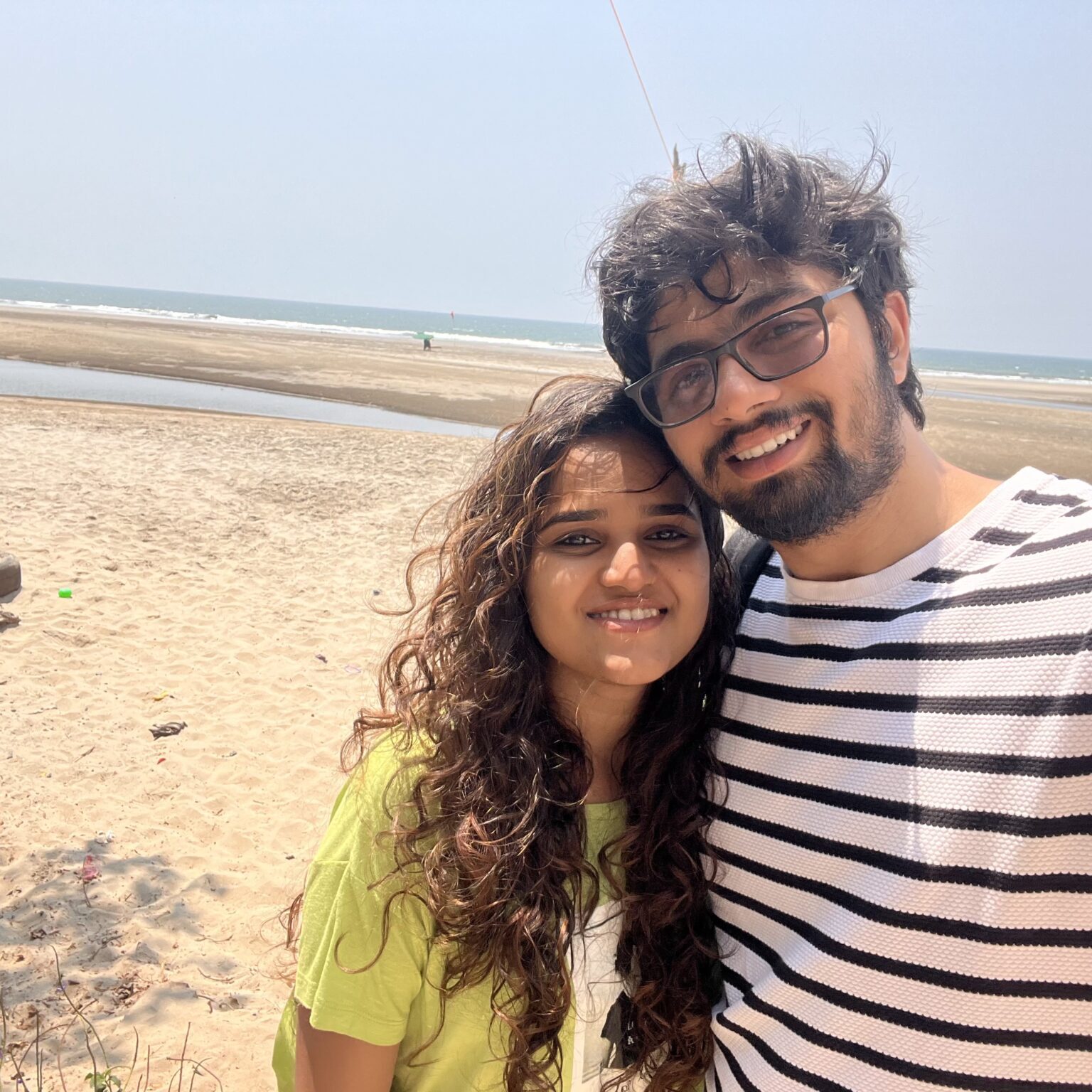 Dr Pednekar with family on the beach