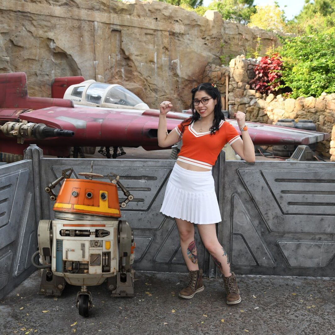 Dr Rosario standing outside star wars set