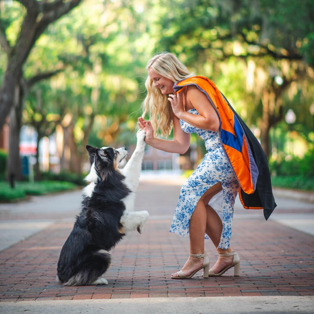 Dr Skyler Carstairs with her dog