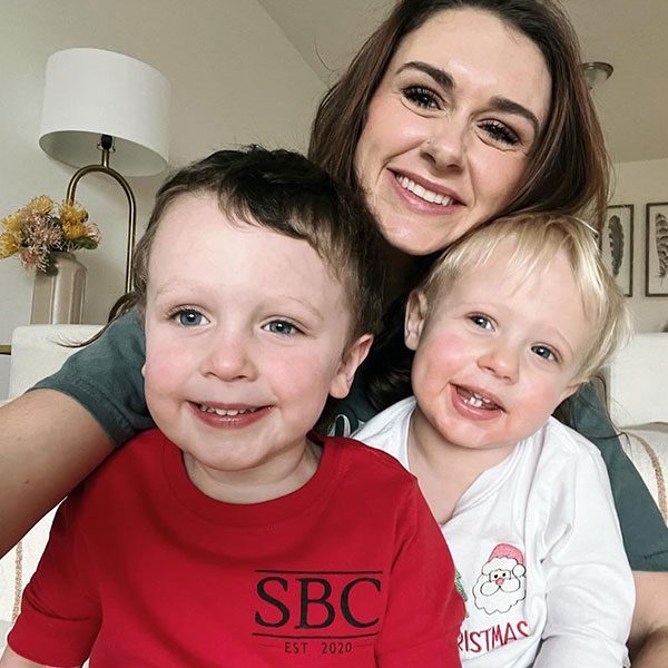 Stormy Davis with two small children